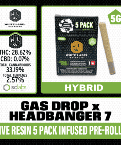 WLE Infused 1g Pre-Roll 5 pack - Gas Drop x Headbanger 7