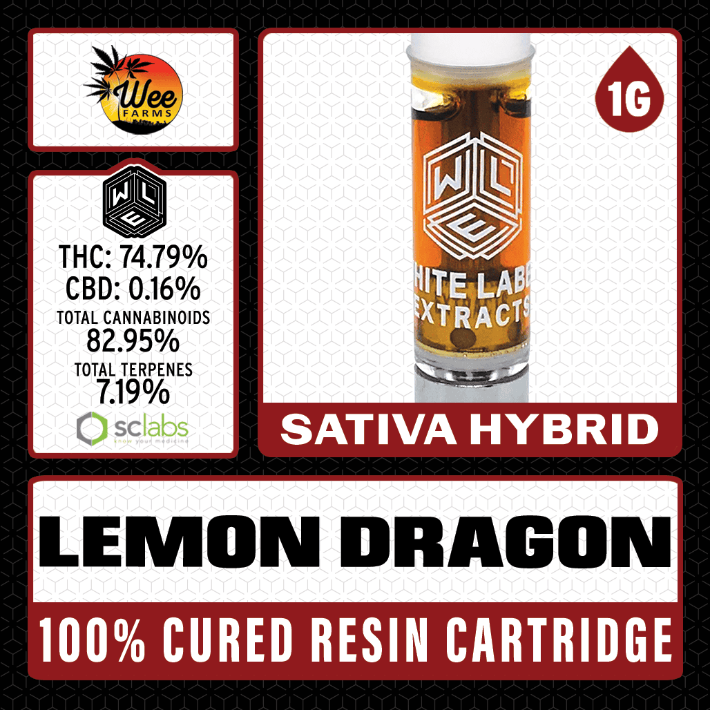 White Label Extracts 1g Cured Resin Cartridge - Lemon Dragon