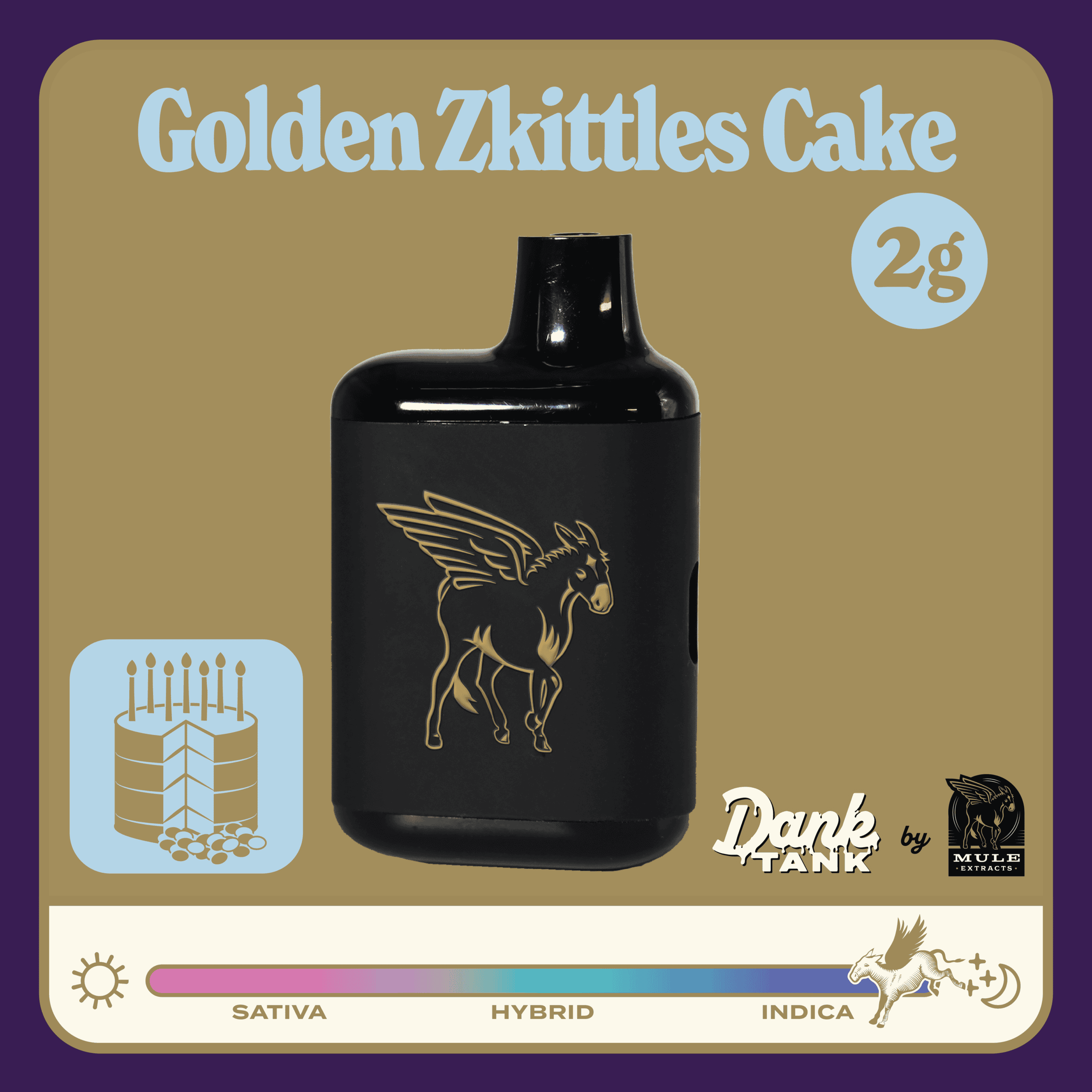 Mule Extracts 2g LR AIO Vape - Golden Zkittles Cake