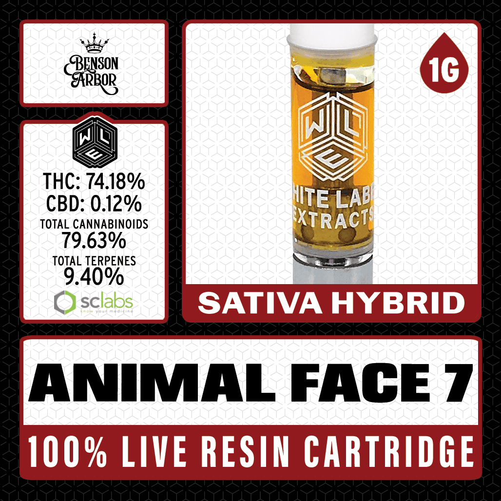 White Label Extracts 1g Live Resin Cartridge - Animal Face 7