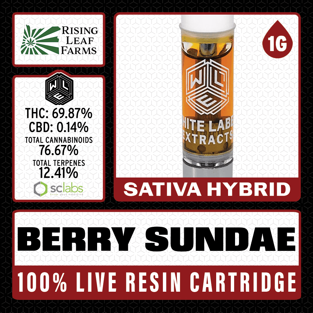 White Label Extracts 1g Live Resin Cartridge - Berry Sundae