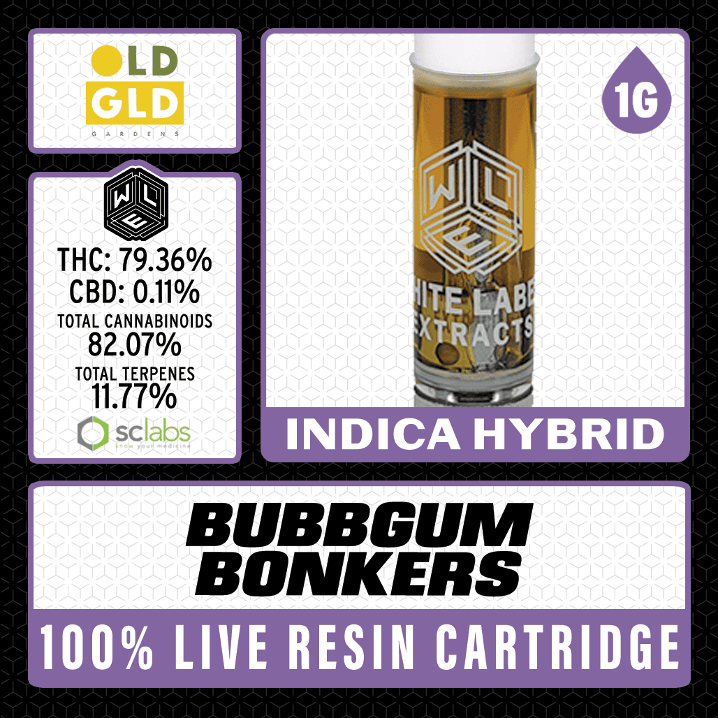 White Label Extracts 1g Live Resin Cartridge - Bubblegum Bonkers