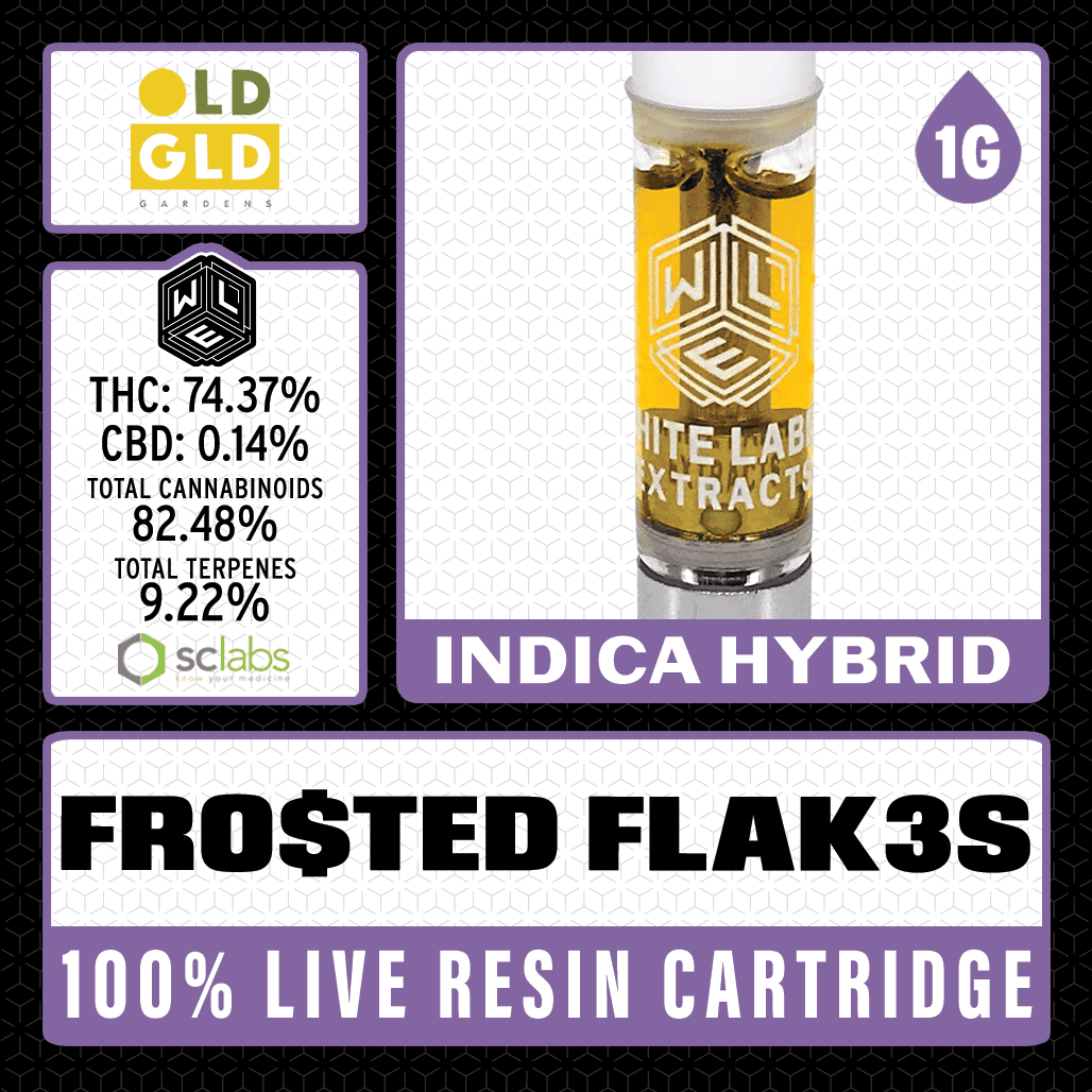 White Label Extracts 1g Live Resin Cartridge - Fro$ted Flak3s