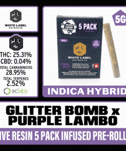 WLE Infused 1g Pre-Roll 5 pack - Glitter Bomb x Purple Lambo