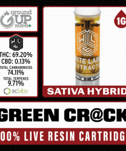 White Label Extracts 1g Live Resin Cartridge - Green Cr@ck