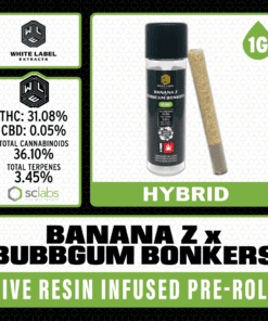 WLE Infused 1g Pre-Roll - Banana Z x Bubblegum Bonkers