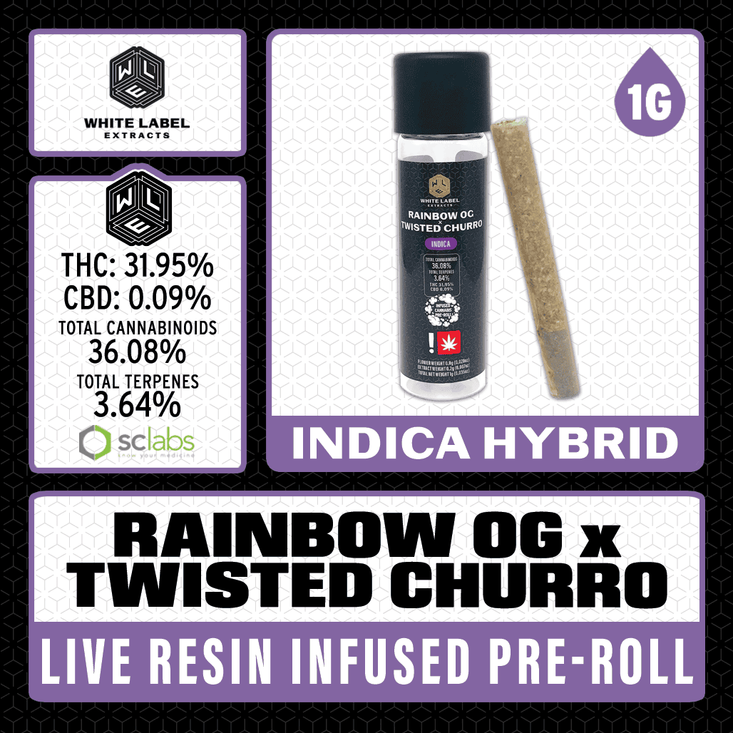 WLE Infused 1g Pre-Roll - Rainbow OG x Twisted Churro