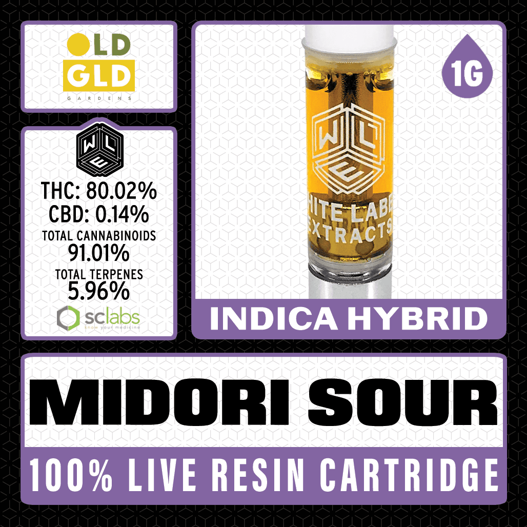 White Label Extracts 1g Live Resin Cartridge - Midori Sour