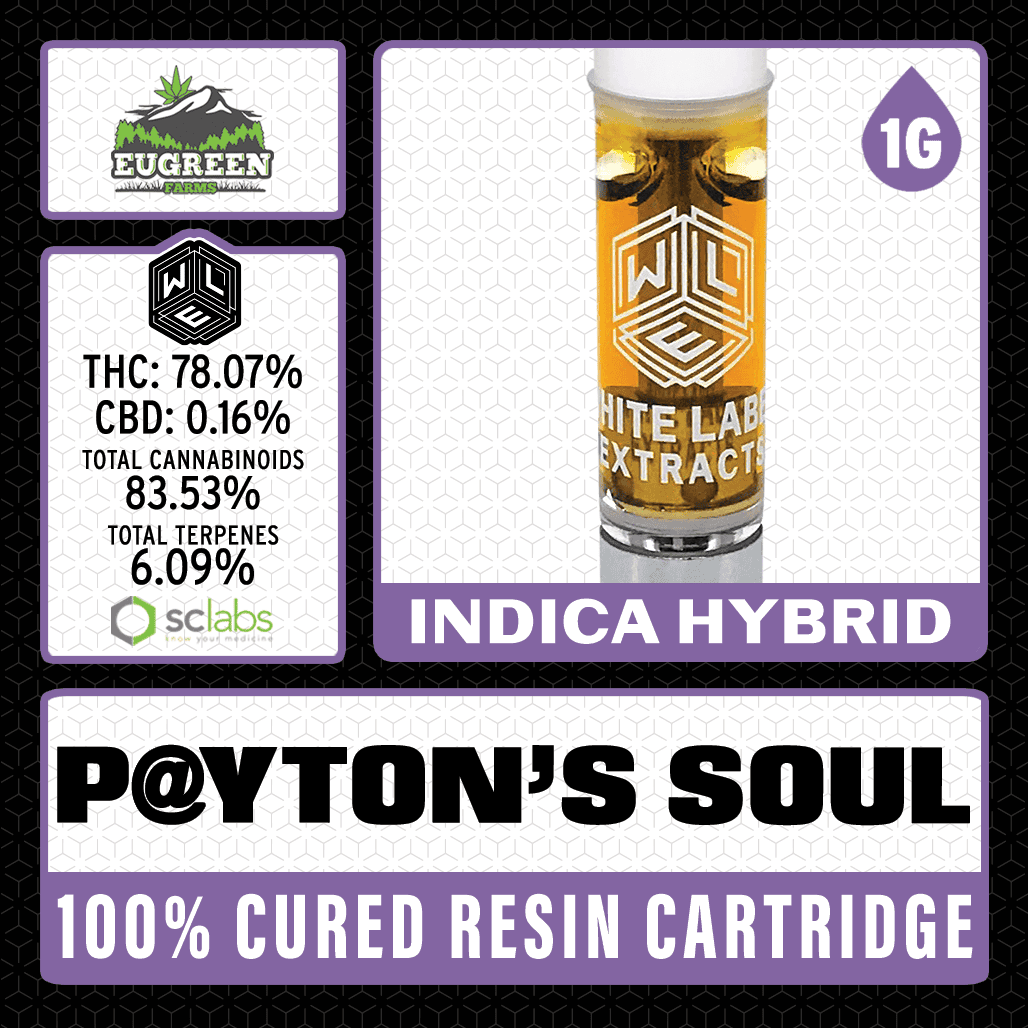 White Label Extracts 1g Cured Resin Cartridge - P@yton's Soul