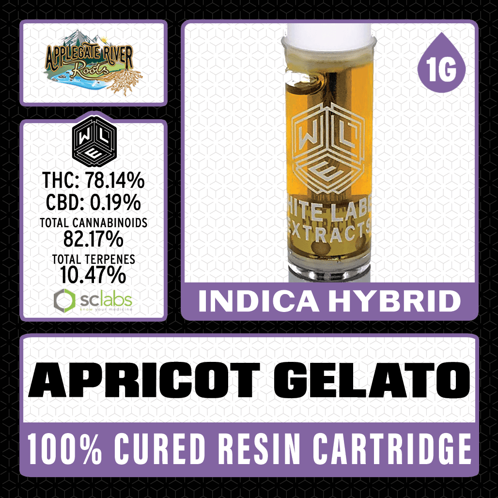 White Label Extracts 1g Cured Resin Cartridge - Apricot Gelato