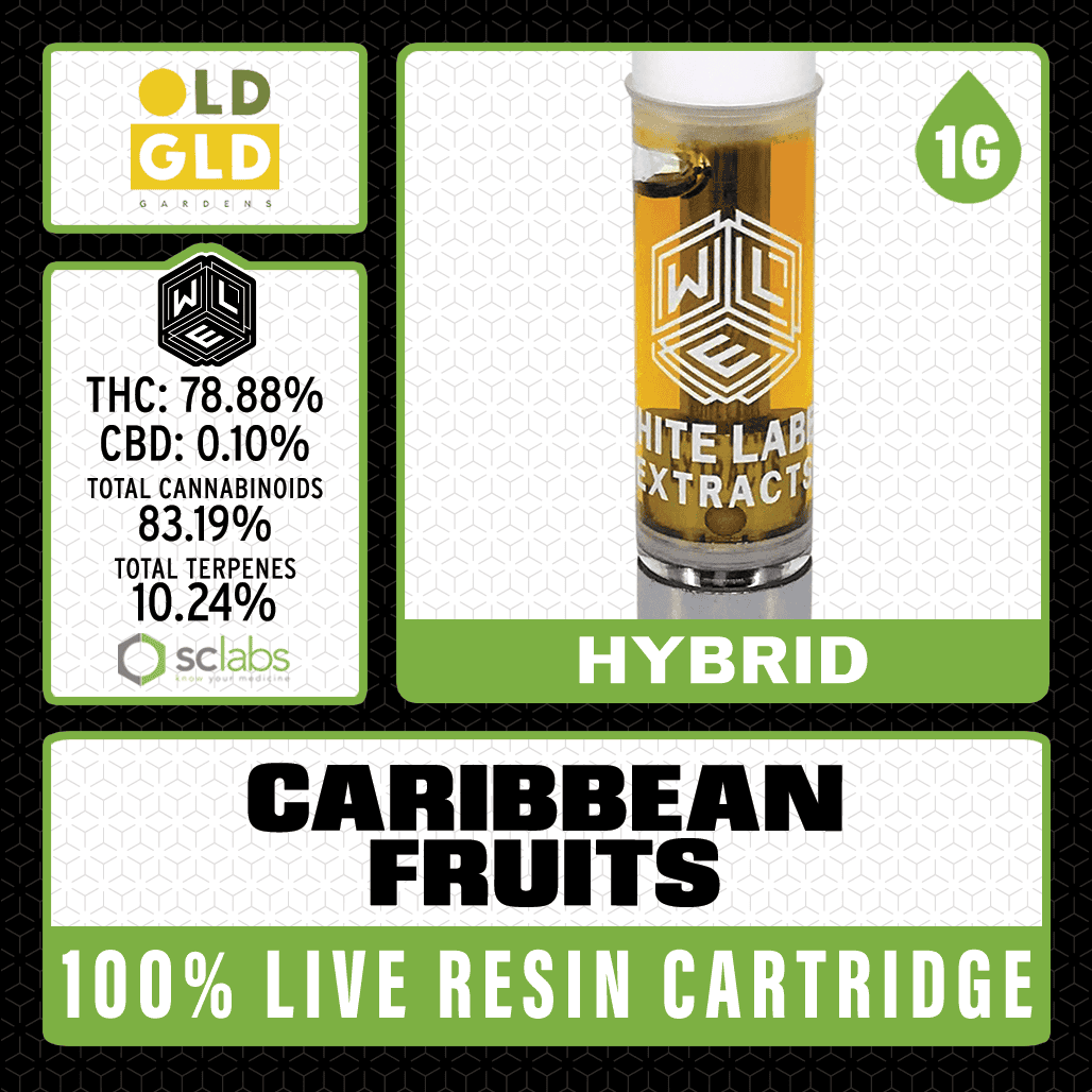 White Label Extracts 1g Live Resin Cartridge - Caribbean Fruits