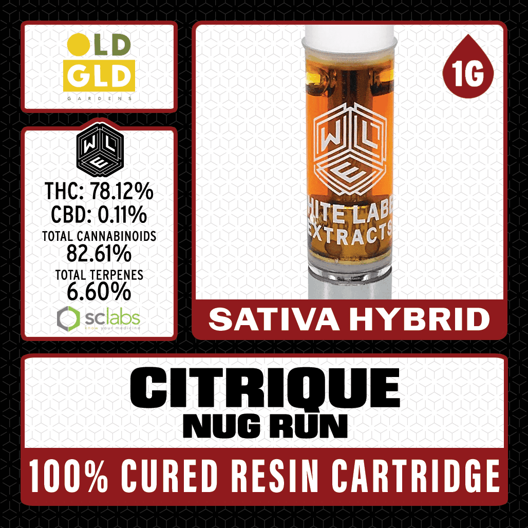 White Label Extracts 1g Cured Resin Cartridge - Citrique