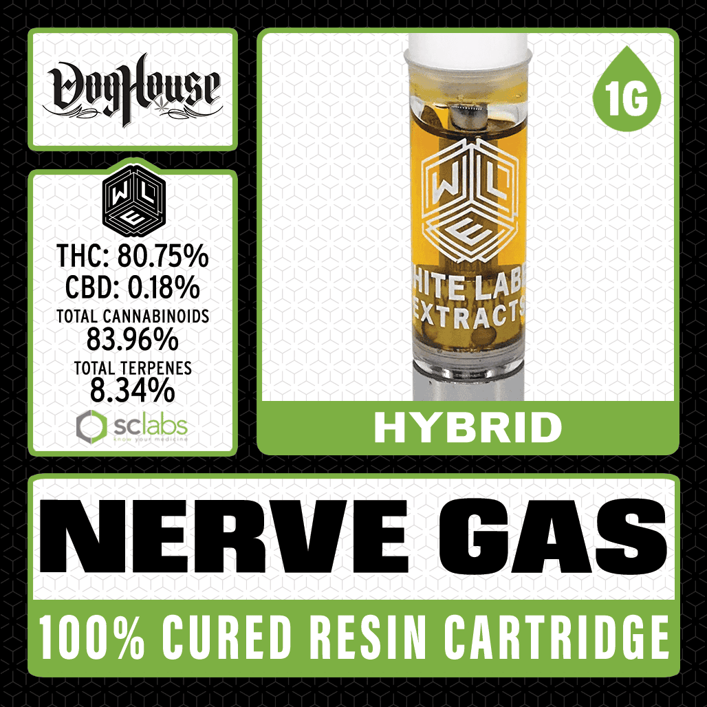 White Label Extracts 1g Cured Resin Cartridge - Nerve Gas