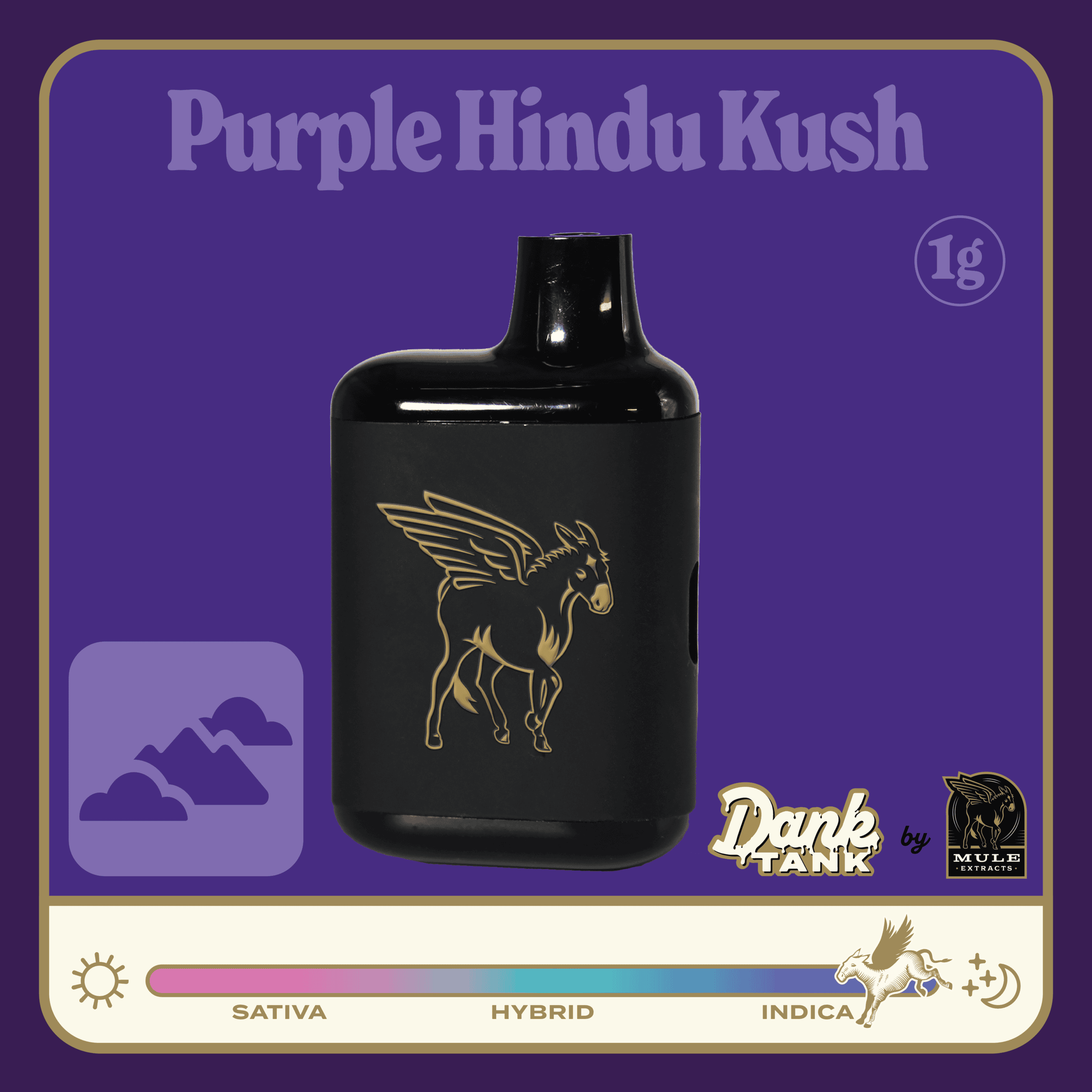 Mule Extracts 1g LR AIO Vape - Purple Hindu Kush