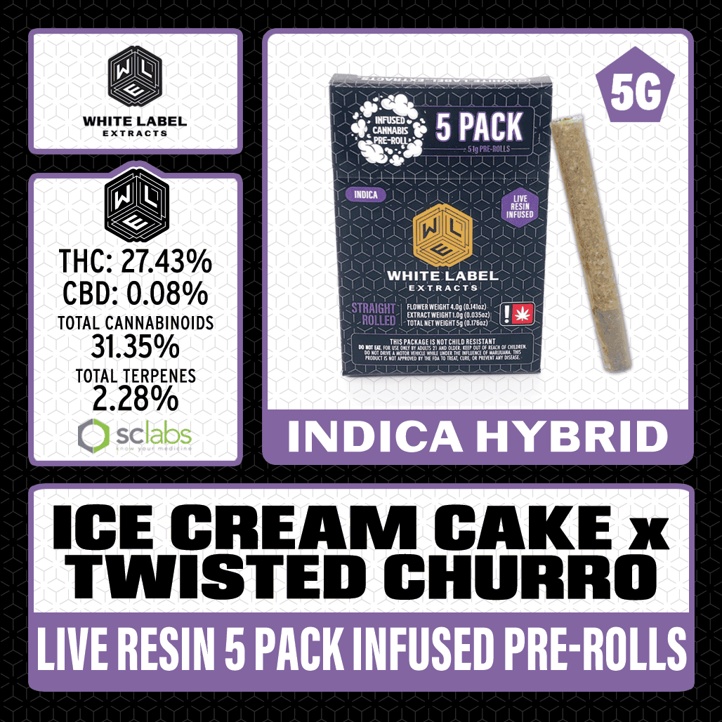 WLE Infused 1g Pre-Roll 5 pack - Ice Cream Cake x Twisted Churro