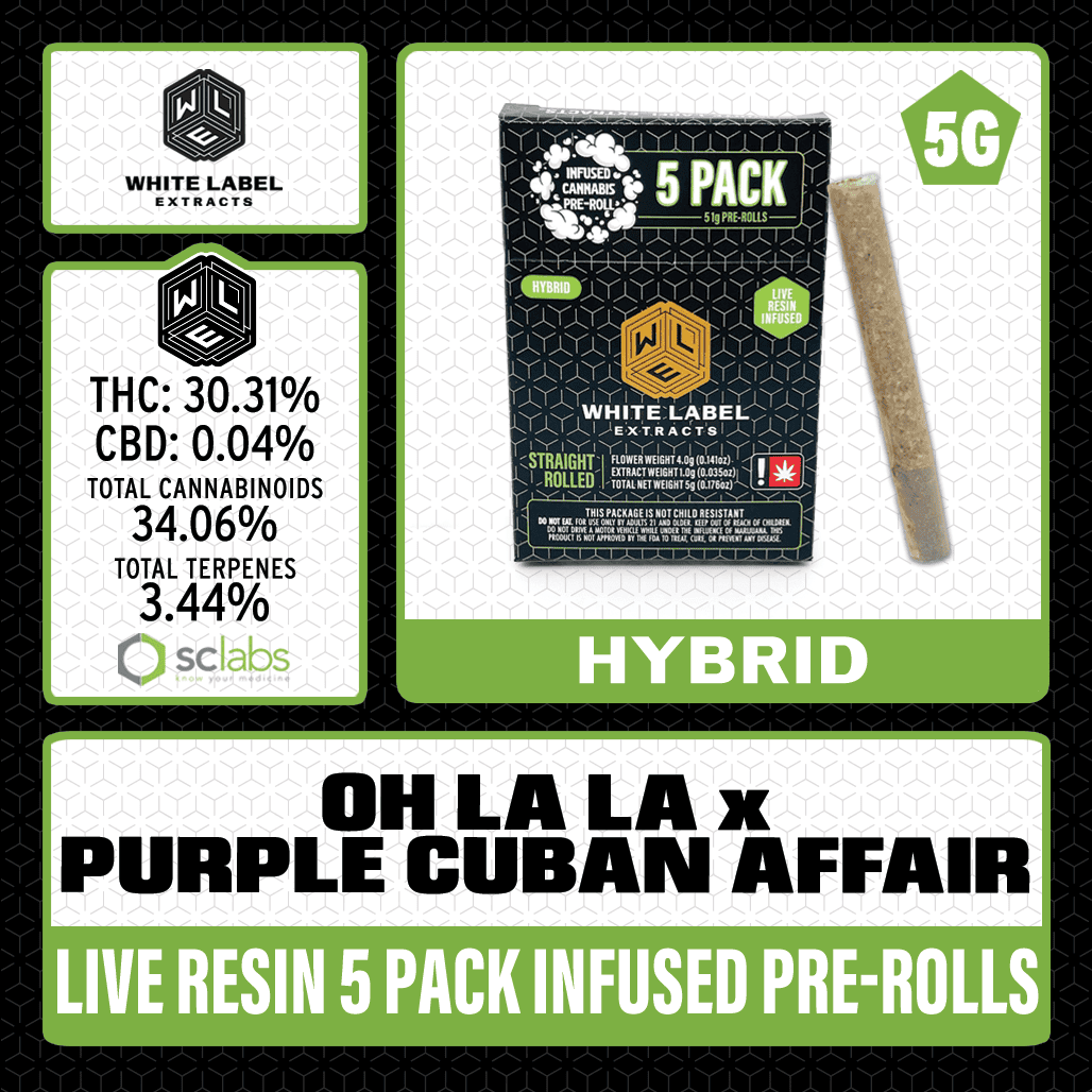 WLE Infused 1g Pre-Roll 5 pack - Oh La La x Cuban Affair