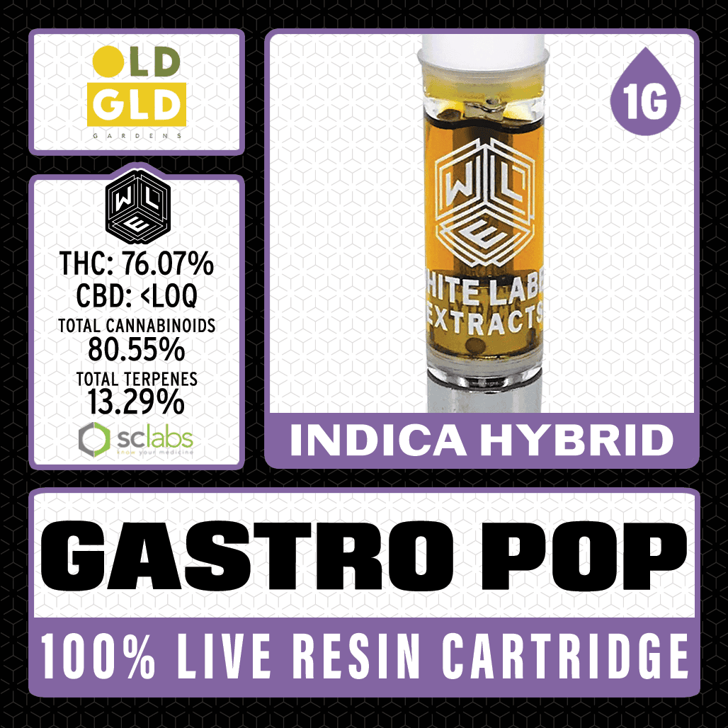 White Label Extracts 1g Live Resin Cartridge - Gastro Pop