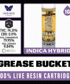 White Label Extracts 1g Live Resin Cartridge - Grease Bucket